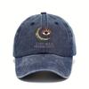 Stay Wild Moon Child Graphic Baseball Cap Celestial Eye Distressed Denim Adjustable Hat Unisex Casual