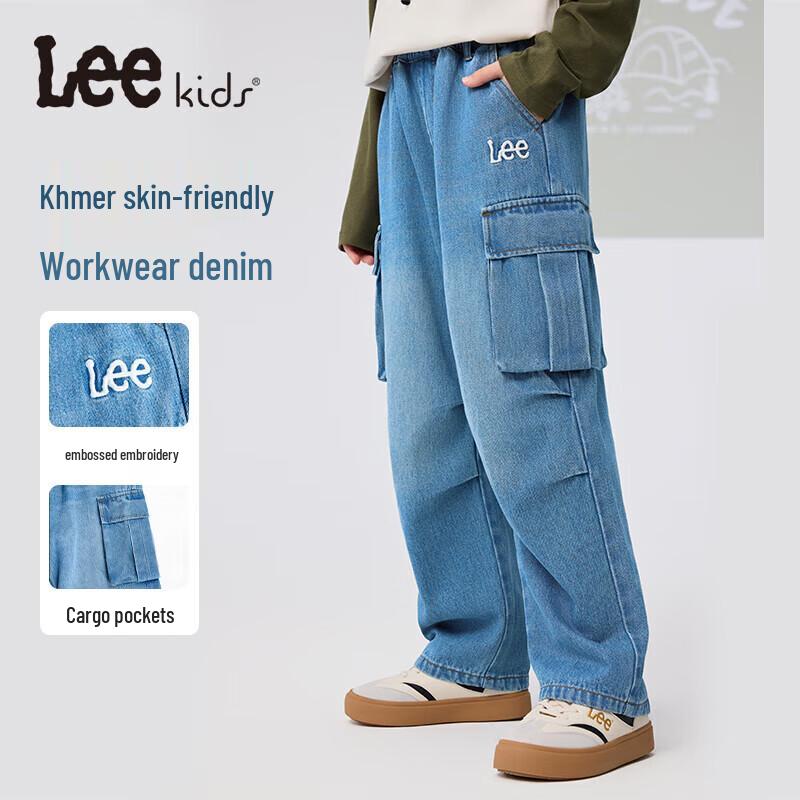 

LeeKids Kids Carved Loose Fit Denim Workwear Jeans 150