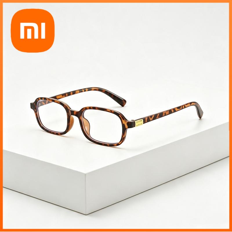 Xiaomi Women Retro Small Rectangle Anti Blue Light Glasses Non Prescription Metal Logo Decor Office Computer Eyewear