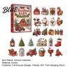Kids Holiday Activity Ornament Set Calendar 24Pcs Christmas Advent Sets Farm Acrylic 2D with Rustic