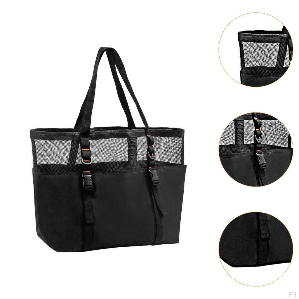 Mesh Beach Bag Portable Storage Tote for Sea Side Backpacking Gym Outdoor Go Out