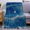 Giant Ocean Wave Lightweight Microfiber Soft Christmas Fleece Blanket Warm Cozy Throw for Bed Sofa Office Travel All Season