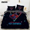 Game Duvet Cover Set Microfiber Colorful Gamepad Print Bedding Set Boys Teens Video Game Gamepad Play Everywhere Comforter Cover