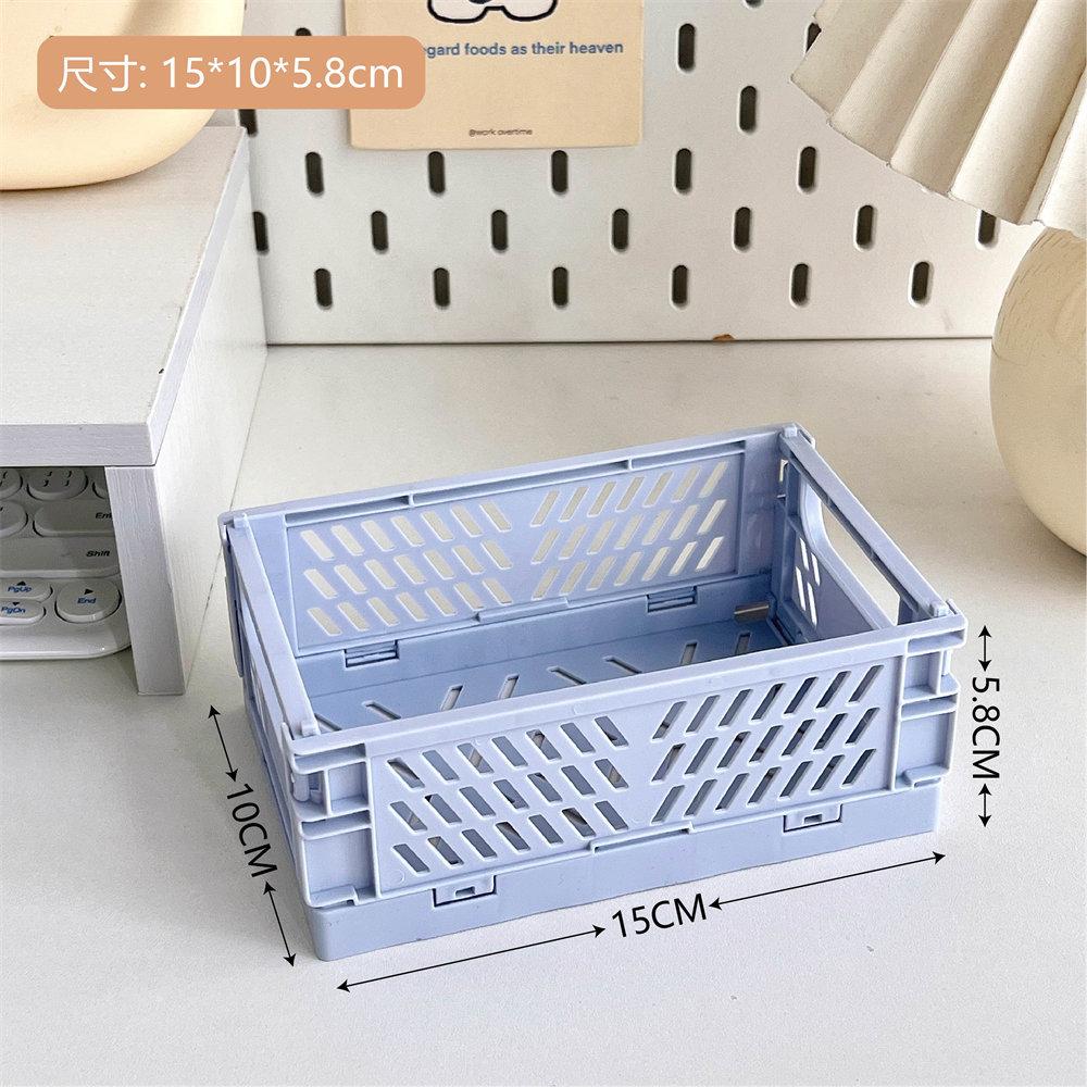 6-color folding plastic storage box, student desk tidying tape, stationery folding basket, storage basket, storage box