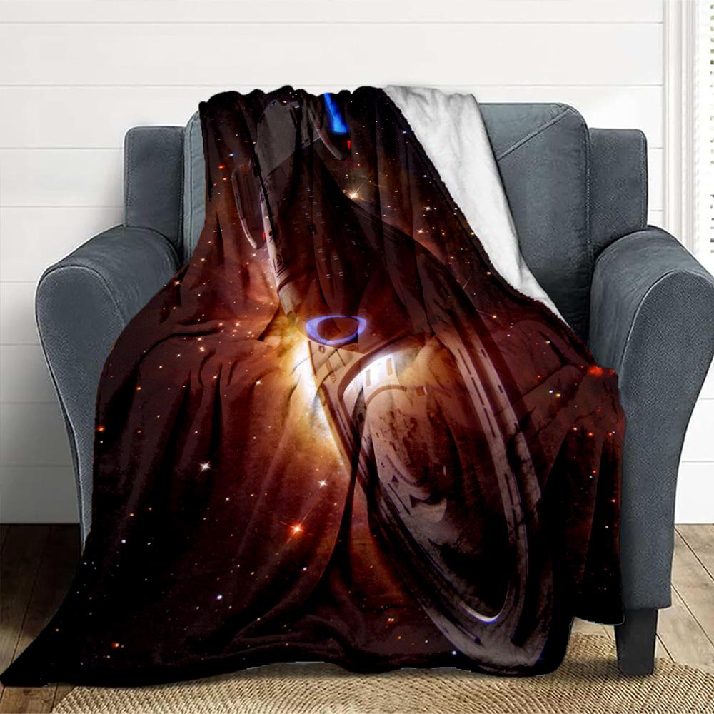 Space Ship Flannel Blanket Throw Blanket Soft Warm Sofa Bed Camping Home Decor Unique Christmas Gift C9261961
