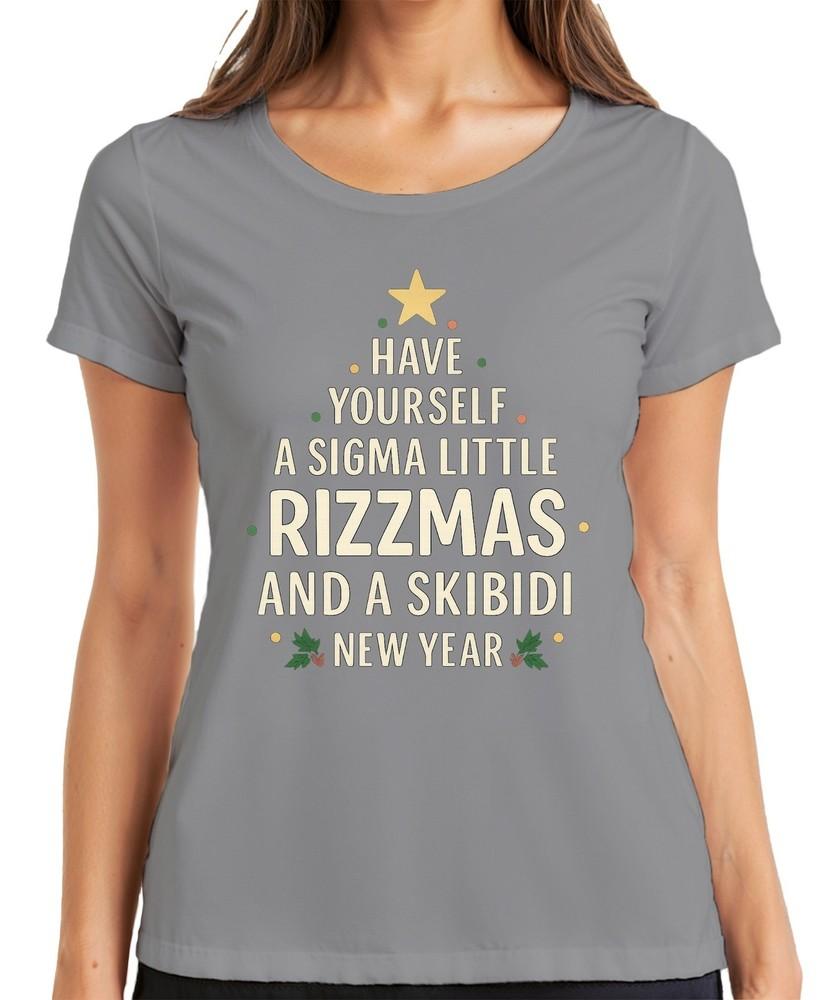 Have Yourself A Sigma Rizzmas Skibidi Funny Christmas New Year Ladies TShirt