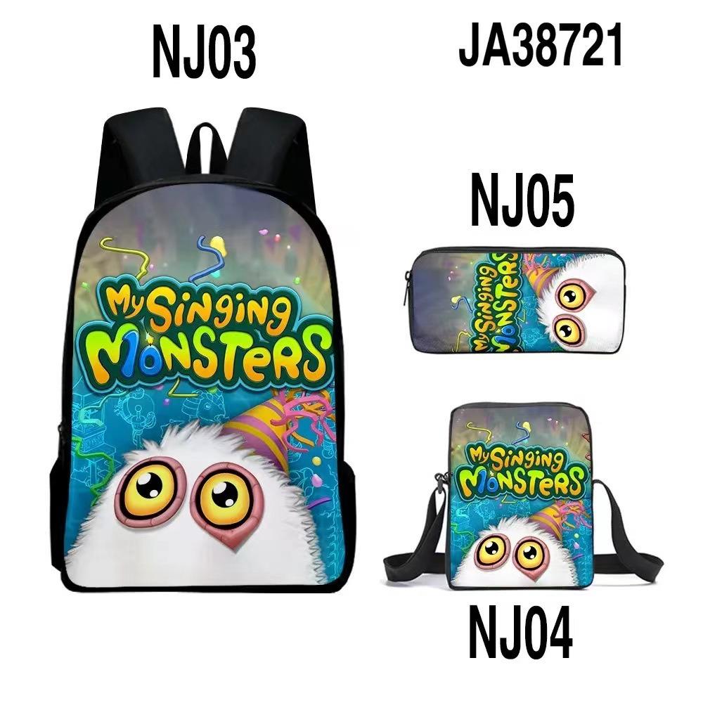 New monster music backpack trendy backpack European and American retro peripheral schoolbag