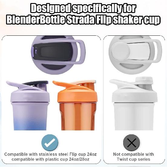 4pcs Lid Gasket Replacement for Blender Bottle Strada Flip Shaker Cup Water Bottle Parts Accessories with Hook, Silicone Seal Ring for Blenderbottle