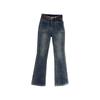 Retro Cement Gray High-Waist Flared Stretch Jeans - 2024 Winter Collection