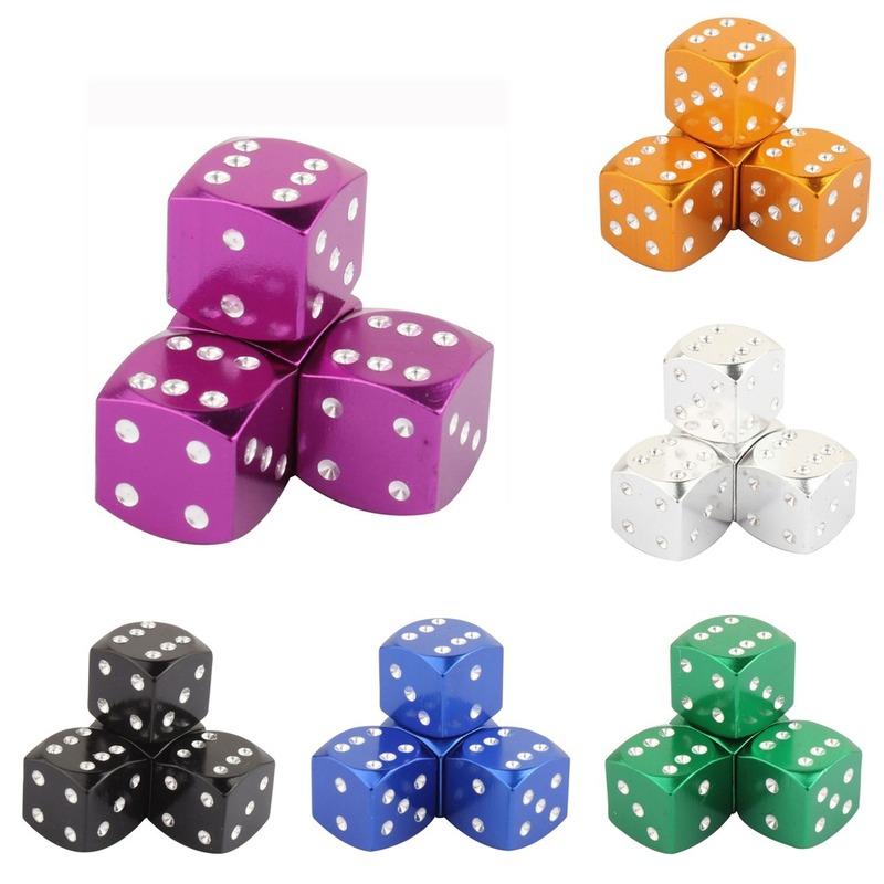 4Pcs/Lot Aluminum Alloy Car-styling AUTO Dice Dust Valve Caps Car Motorcycles Electric Cars Tire Valve Dust Cap