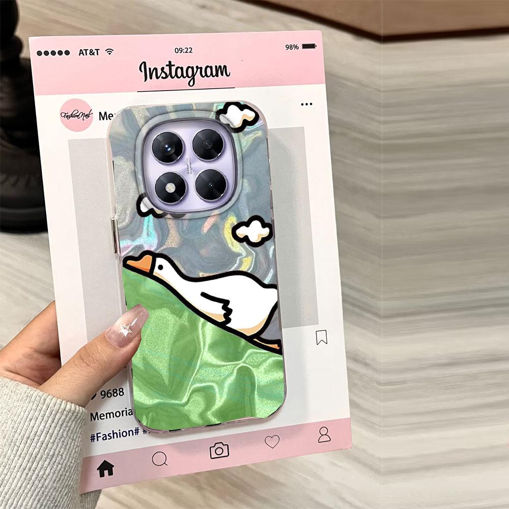 Cute Cartoon Duck Cat Phone Case Phone Case for Xiaomi Redmi Note 14 13 Pro 14C 13C 14T 13T A5 A4 A3 Silicone Shell Back Cover