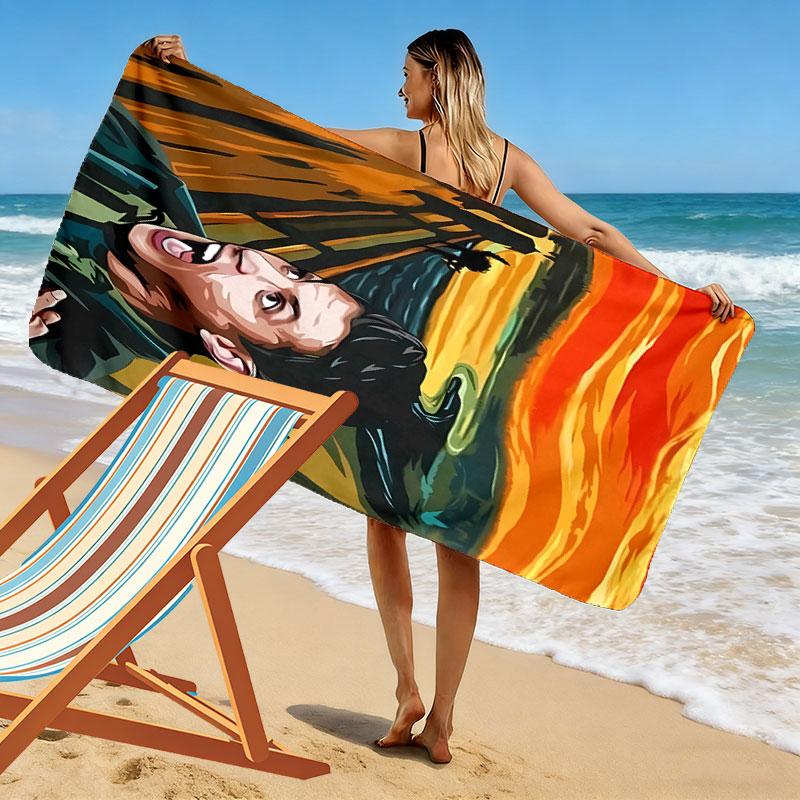 Dean Winchester Print Beach Towel, Large Soft Quick Dry Towel for Beach Camping Swimming