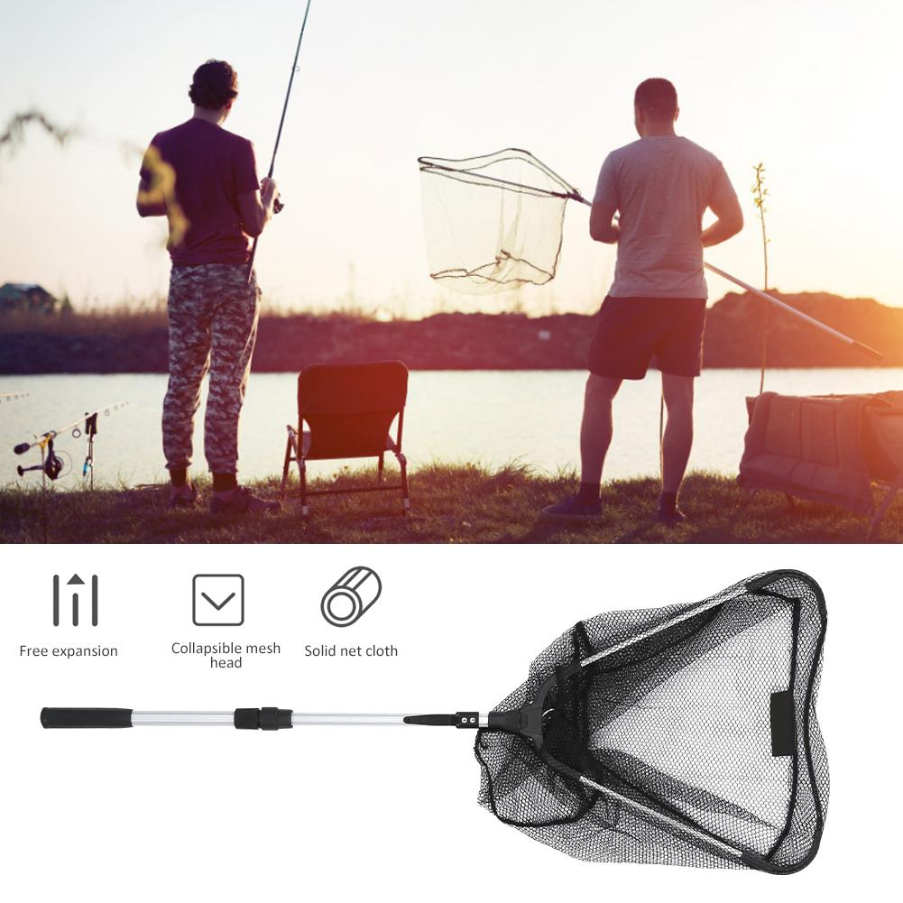 Integrated Waterproof Aluminum Alloy Telescopic Triangular Folding Portable Nanometer Fishing Net Tool Accessory95cm