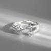 925 Sterling Copper Open Ring for Women Fashion Handmade Geometric Irregular Lines Ring Party Zircon Holiday Christmas Gifts