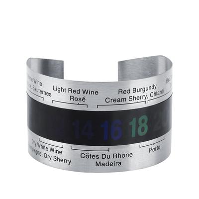 Rustfrit Stål Vin LCD Termometer Flaske Øl Rødvine Armbånd Temperaturføler