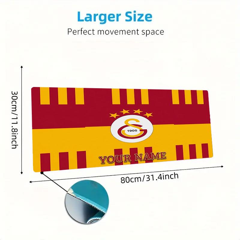 Galatasaray S Custom Name Large Size Mouse Pad Large Gaming Table Cushion Non-slip Laptop Tablet Big Mousepad XXL Mat Mini PC Playmat With Lock Edge
