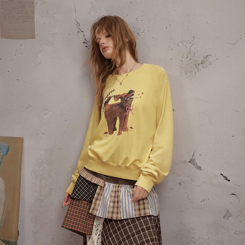 unifree Distressed Oversized Rundhals-Sweatshirt mit überschnittenen Schultern