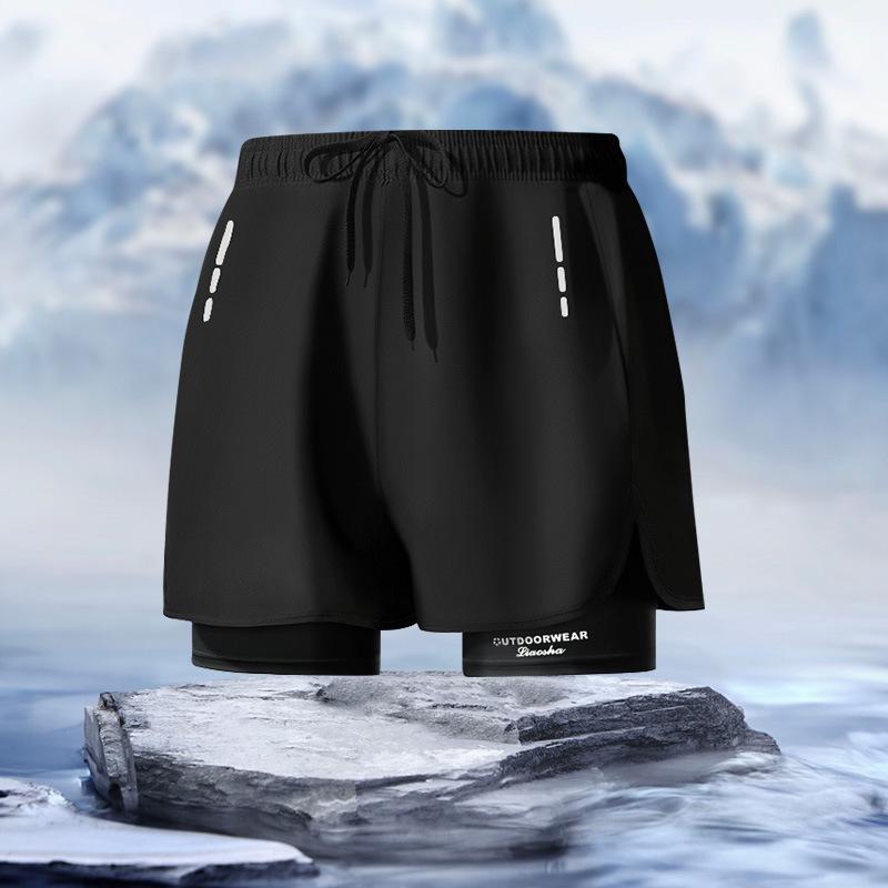 

Мужские быстросохнущие плавки с двухслойной конструкцией против смущения для пляжа и занятий спортом 2XL 120-160 lbs чёрный