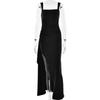 Fashion Women's Evening Dress Sexy Suspender Backless High Slit Dress