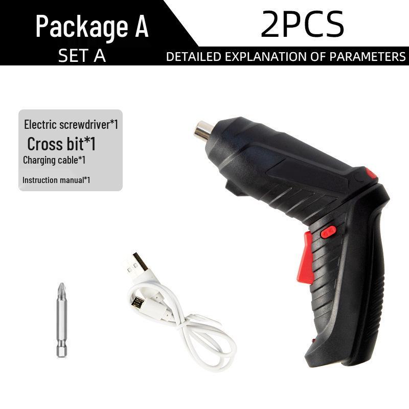 Rechargeable Mini Electric Screwdriver & Hand Drill Set - Multifunctional, Deformable, Lithium Battery-Powered for Household Use