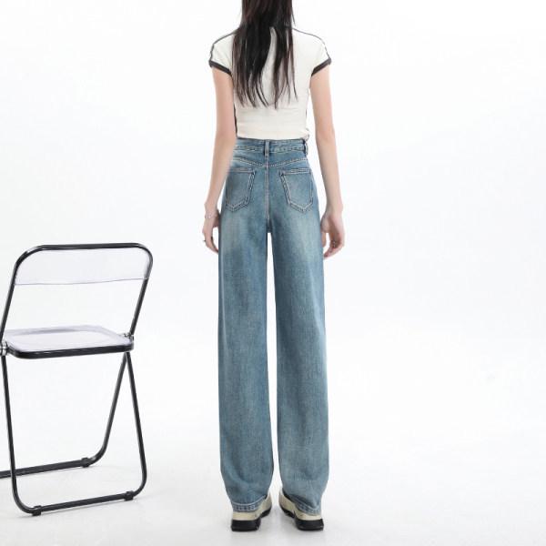 2026 Damen Jeans mit hoher Taille und geradem Bein - Petite, Passform für Birnenform, Weiter Bein Stil