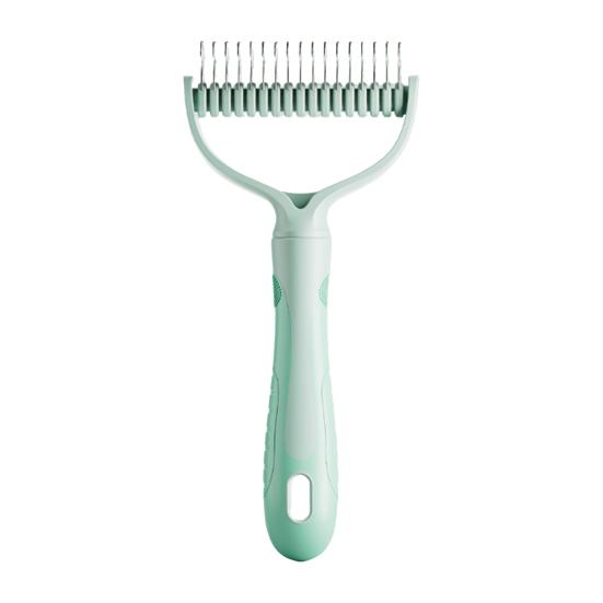 Pet Detangling Comb Double-Sided Metal Teeth Pet Dematting Tool Pet Grooming Comb Undercoat Rake for Long Hair Untangles Pet Hair Efficiently