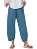 Women Plus Size Casual Loose Solid Color Nine Point Pants Cross Border Collection New