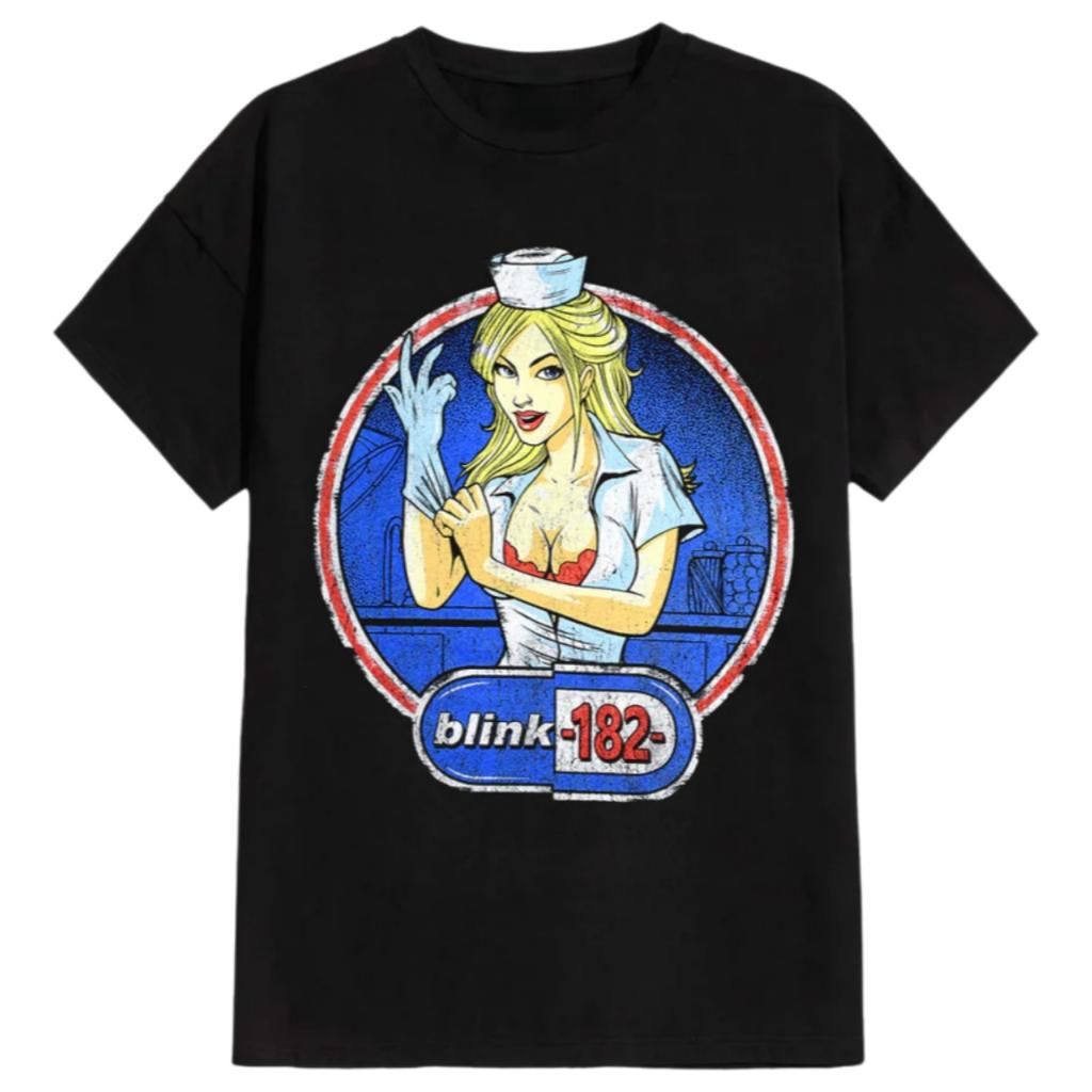 Blink182 Bones Pattern Printed Pop Punk Band Tshirt In Street Hiphop Style Suitable For Both Unisex And Unisex