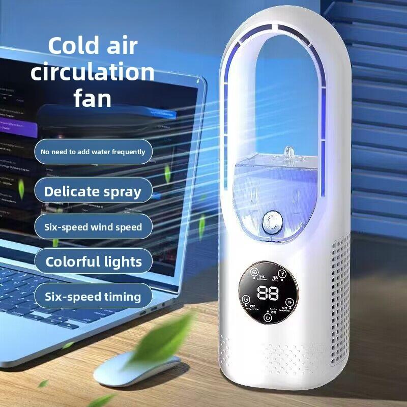 Mini Desktop Cooler Usb Rechargeable Fan With Mist Spray For Office And Home Use