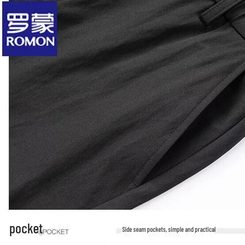 ROMON Men's Elastic Waist Casual Straight Long Pants