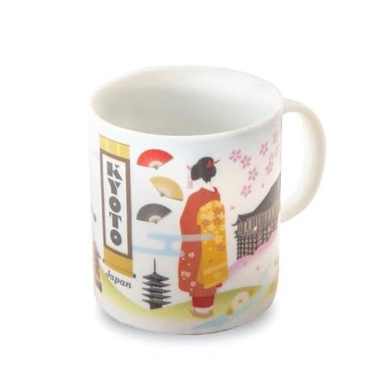 Ren Mug Cup 370ml (Japanorama Travel - KYOTO) Coffee Tea Milk Soup Large Capacity Made Japan Mino Ware Ceramic Microwave Dishwasher Safe Size Local