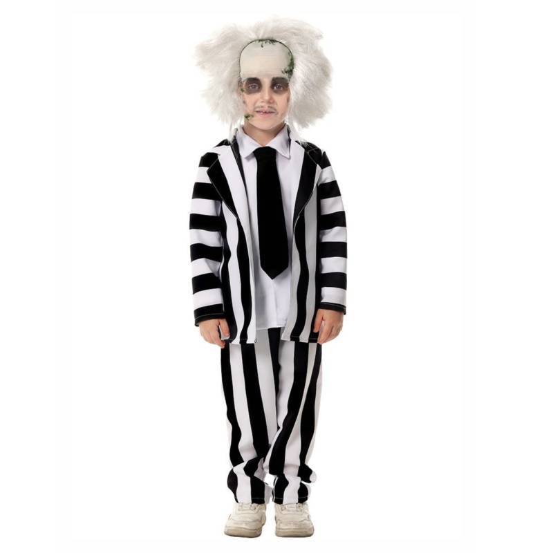 Unterwelt-Meister Beetlejuice Lydia Halloween Kostüm Mit Gestreiftem Polyester Für Kinder Und Erwachsene