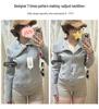 Jimo Damen Slim Fit Sweatshirt - Herbst Taillenbetontes Großer Revers Koreanischer Stil Strickjacke