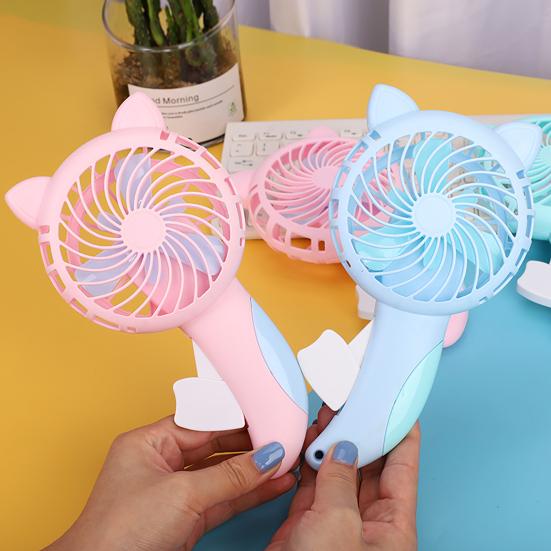 Mini Fan Adorable Shell Portable Pure Energy-saving Plastic Manual Cooling Fan Dorm Supplies