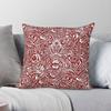 William Morris Indisch Rot Weiß Quadratischer Kissenbezug Polyester Leinen Samt Kreativer Reißverschluss Dekoration Auto Kissenbezug