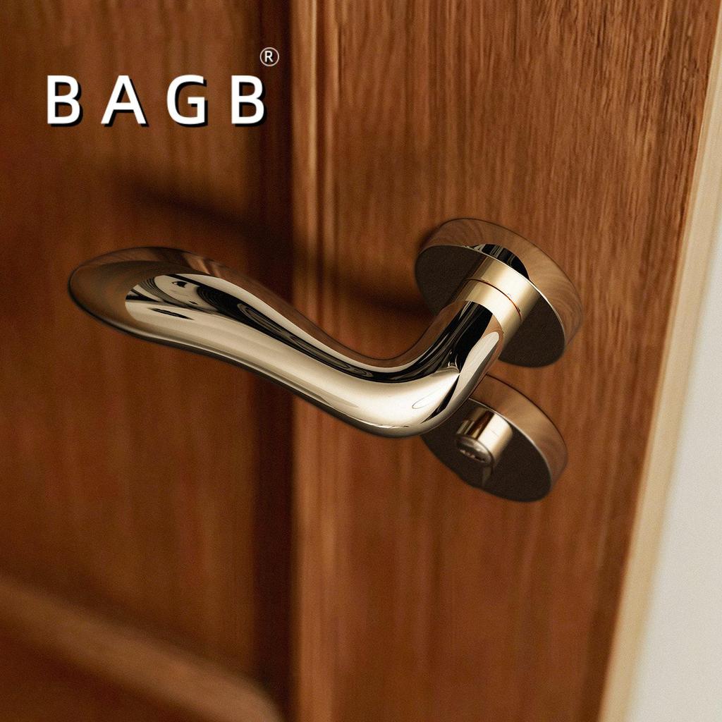 BAGB Silent Luxury Wooden Bedroom Door Handle Lock