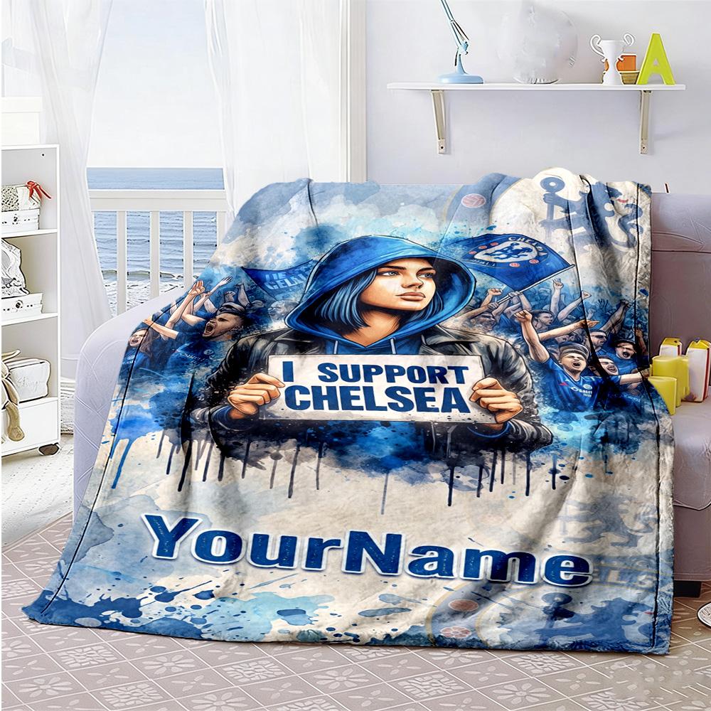 Chelsea Personalized Name Blanket Cozy Personalized Blanket Comfortable for Home Decor Office Chair Picnics Bed All-Season Use