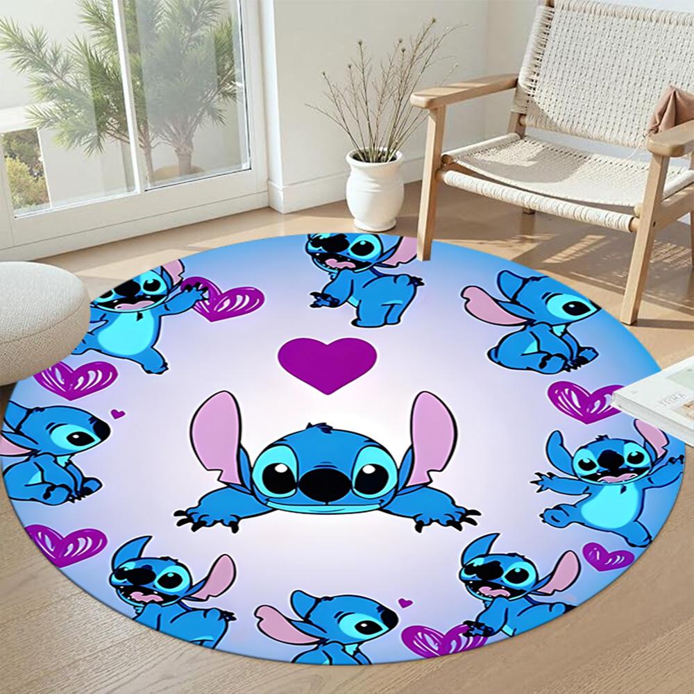 Stitch Round Office Rug Design for Decorate room Entryway Living Rooms Outdoor Antislip Round Carpet Anime Office Decor