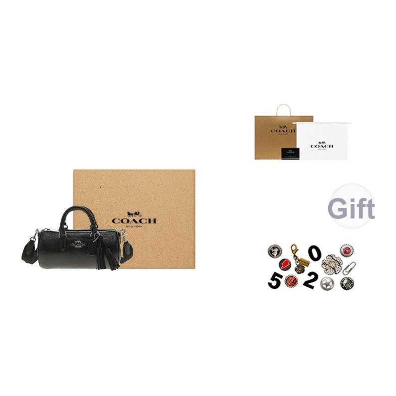 Coach Spitzen 20 Unifarbener Buchstabenlogo-Reißverschluss Boston Tasche Damen Handtaschen Schwarz CJ571-SVBK