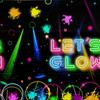 Neon Glow Birthday Party Decorations Tablecloth, 3Pcs Disposable Glow in The Dark Party Tablecover Supplies, Neon Graffiti Theme Party Decorations
