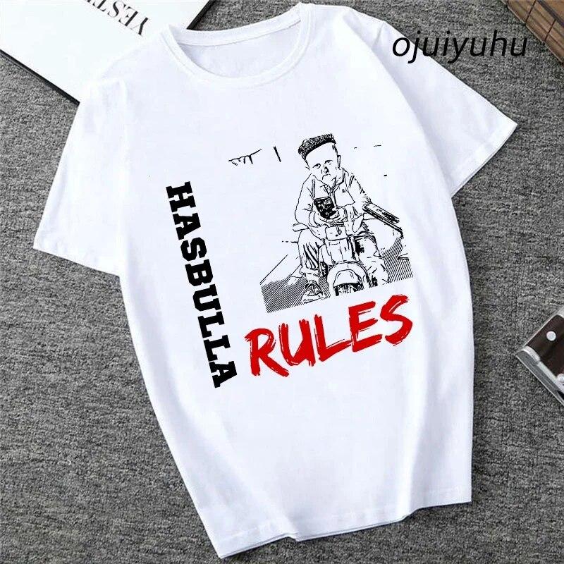 Team Hasbulla Shirt 2024 Damen Kawaii Grafik Hasbulla T-Shirt Unisex Grunge Lustiges Cartoon T-Shirt Mode Niedliche Oberteile Unisex 90er