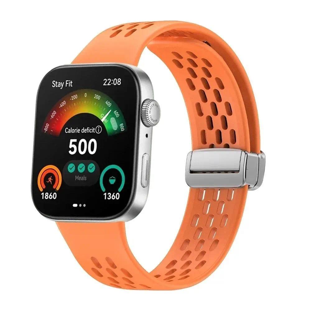 Sport Strap Compatible for Huawei Watch Fit 4 Fit 3 Soft Silicone Band Magnetic Buckle Watchband for Huawei Watch Fit 4 Pro