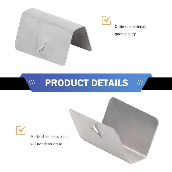 Shakas 12 PCS Car Wind Deflector Clips, Stainless Steel Wind and Rain Deflector Channel Fixed Window Clip, Modification Installation Tuning