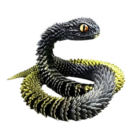 Movable Joints Snake Figurine 3D Printed Articulated Toy, Flexible Jointed Statue Figurine, Realistic Fidget Toy for Desk Decor