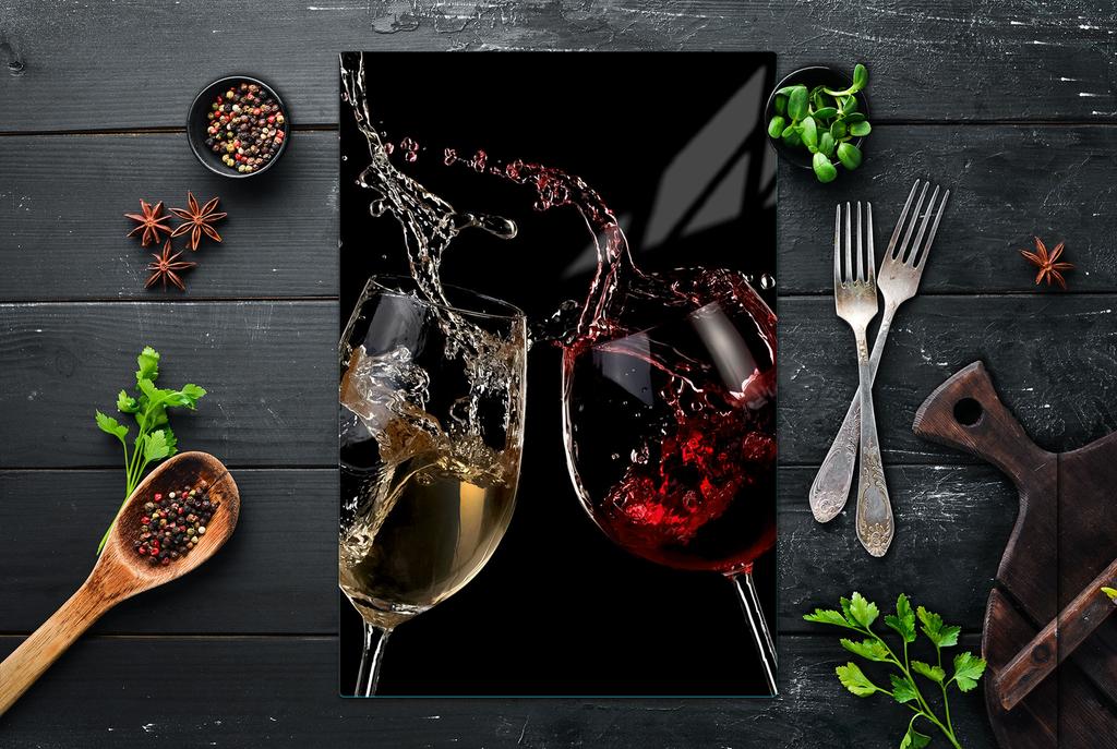GLASS CUTTING BOARD 35x52 Wine