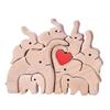 Wooden Elephant Family Puzzle Ornament Love Heart Mother Father Baby