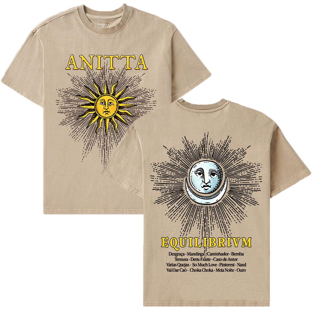 EQUILIBRIVM SUN T-SHIRT Anitta Grafikdruck T-Shirts Baumwolle Sommer Rundhals Mode T-Shirts Weich Kurzarm Herrenbekleidung