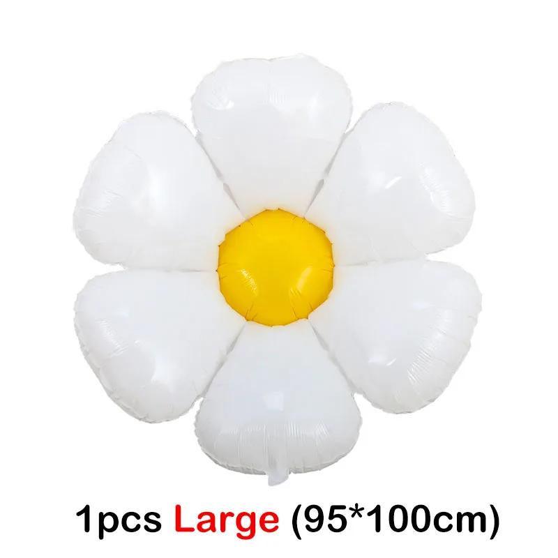 White Daisy Flower Balloons Multi Size Sunflower Foil Balloon Plumeria Helium Ball for Birthday Wedding Party Decor Baby Shower