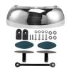 Front Center Mount Motorcycle Rearview Mirror 180 Degree Wide Angle Horizontal Panoramic Coverage for Enhanced Safety