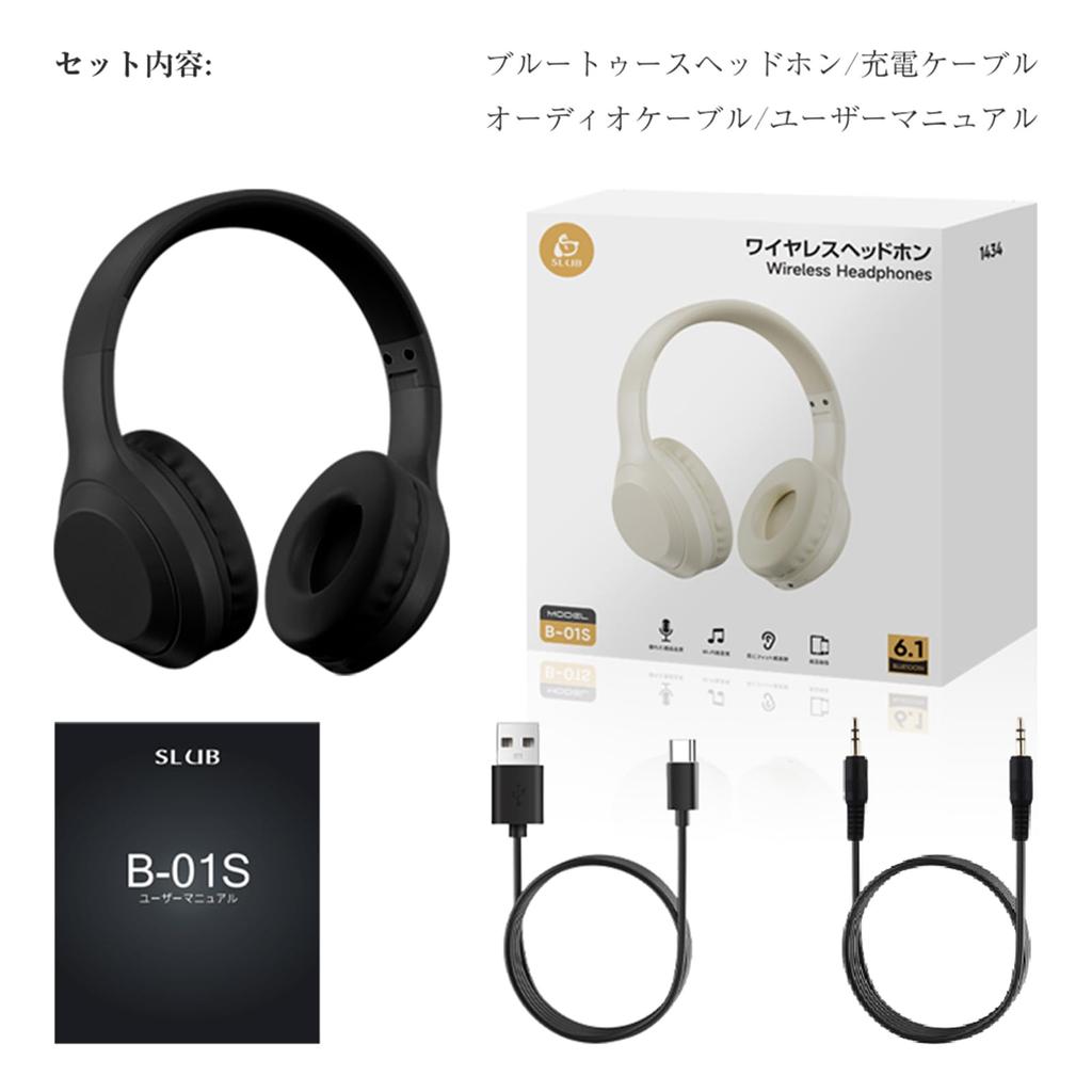 Meisei Shop Bluetooth microSD Card HiFi Sound Up To 23 Hours Continuous Simultaneous Connection To 2 Compatible with Black 6.1 Headphones, Over-Ear